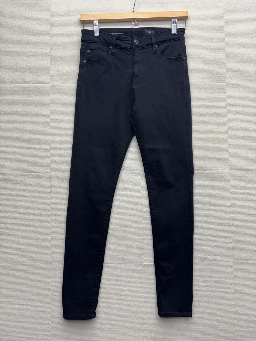 AG Adriano Goldschmied 26R 26 R Black Farrah skinny ankle Jeans high rise